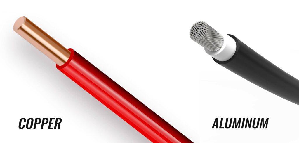 Is Aluminum Electrical Wiring Safe? - 4 Star Electric Graphic showing difference between copper and aluminum wires.