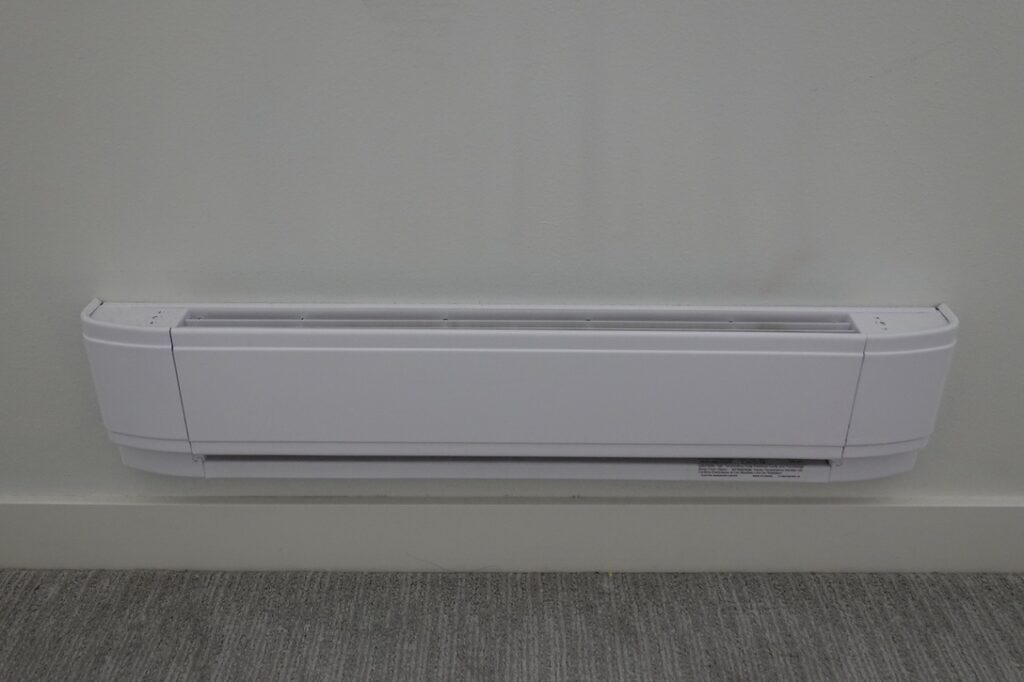 Electric baseboard heater in Calgary home
